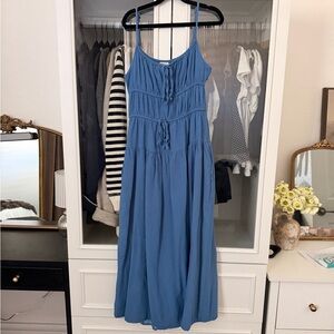 Blue Sleeveless Maxi Dress